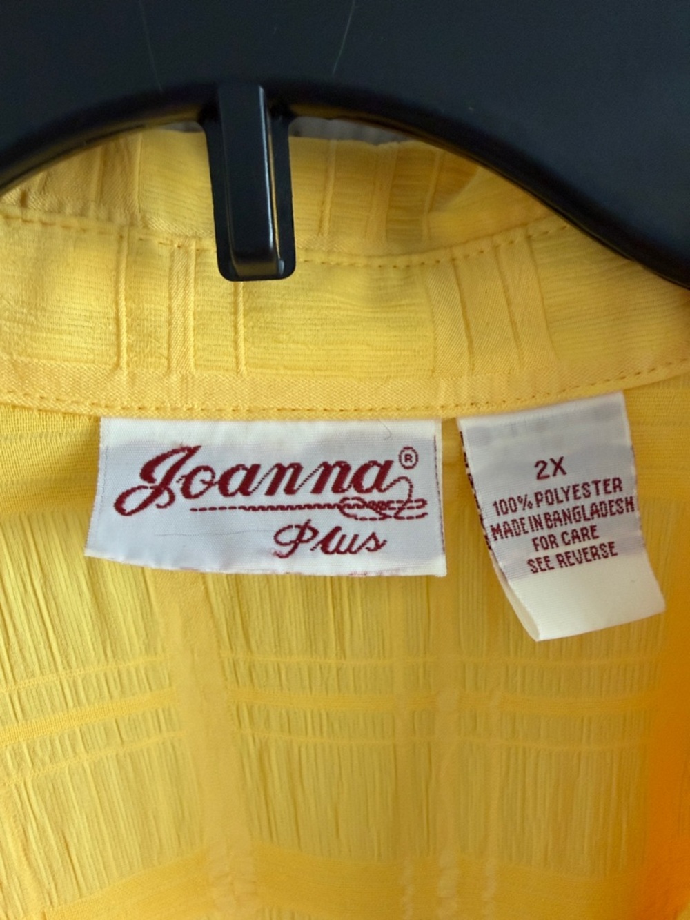 Joanna Plus Textured Yellow Button-Down Shirt with Collar - Picture 2 of 4